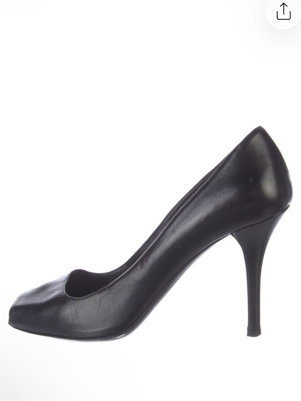 Prada Black Leather Peep-Toe Stiletto Pump